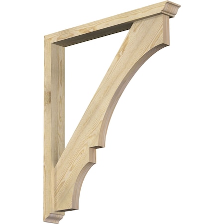 Balboa Traditional Rough Sawn Bracket W/ Offset Brace, Douglas Fir, 4W X 32D X 38H